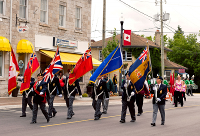 Optimists Alumni march with members of the Bobcaygeon Legion (Bobacygeon, 2012)
Photo by David Johns
Keywords: 2012