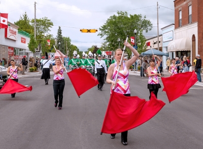 Optimists Alumni guard with the corps (Bobcaygeon, 2012)
Photo by David Johns
Keywords: 2012