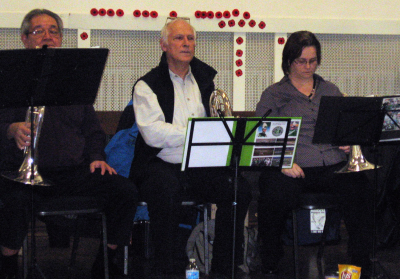 Excited Mellophones rehearsing at the Legion (December 9, 2012)
Photo by Jacqueline Edna Nicholls
Keywords: 2012