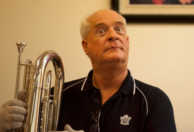 Mike Lang hams it up (September, 2012) 
Photo by David Johns
Keywords: 2012