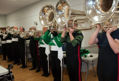 Optimists Alumni and Toronto Signals playing at the Legion (Fenelon Falls Santa Parade, 2012)
Photo by Eric McConachie
Keywords: 2012