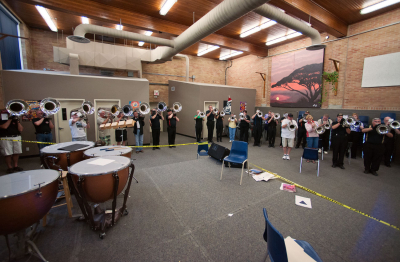 Massed corps rehearse "Walk Alone" (Simcoe, 2012)
Photo by David Johns
Keywords: 2012