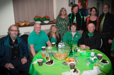 Paul, Rick, Cindy, Tania, Rick, Jan, Bill, Sally and Roger (Wearing of the Green, 2012)
Photo by David Johns
Keywords: 2012