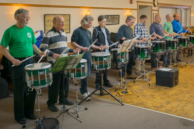 Optimists Alumni drums rehearsing before party (Christmas Party, 2013)
Photo by David Johns
Keywords: 2013