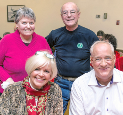 Karen, Jack, Susan & Mike (Christmas Party, 2013)
Photo by David Johns 
Keywords: 2013