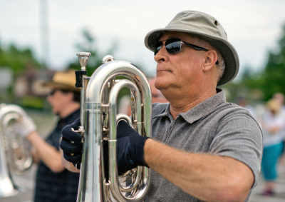 Mike Lang, Optimists Alumni rehearsing (Oshawa, June 1, 2013)
Photo by David Johns
Keywords: 2013