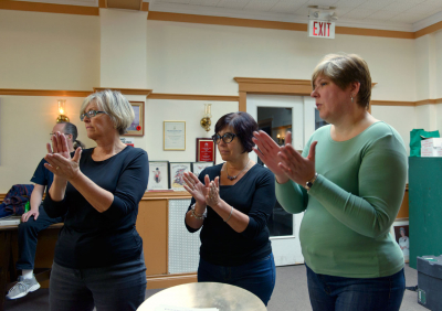 Optimists Alumni cymbals rehearsing at the Legion (March 3, 2013)
Photo by David Johns
Keywords: 2013