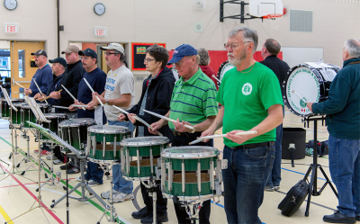 Optimists Alumni drummers (Rehearsal with Al Chez, 2013)
Photo by David Johns
Keywords: 2013