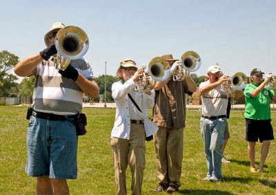 Optimists Alumni rehearsing (Ken Cox, July, 2013) 
Photo by Eric McConachie
Keywords: 2013