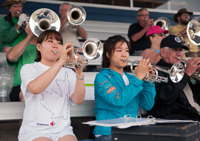 Two of the newest members of the Optimists Alumni warming up (Sudbury, 2013)
Photo by David Johns
Keywords: 2013