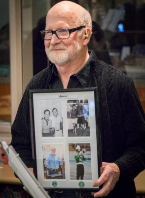 Barry with his Presentation (80th Birthdays, 2014)
Photo by Frans Rood
Keywords: 2014