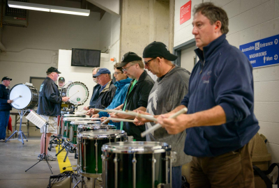Optimists Alumni drums rehearsing (Oshawa, 2014)
Photo by David Johns
Keywords: 2014