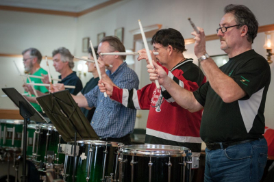 Optimists Alumni snares rehearsing (February, 2014)
Photo by David Johns
Keywords: 2014
