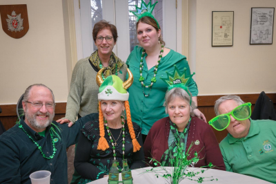 Front: Roger, Cindy, Karen, Eric; Back: Sally & Taunia (Wearing of the Green, 2014)
Photo by David Johns
Keywords: 2014