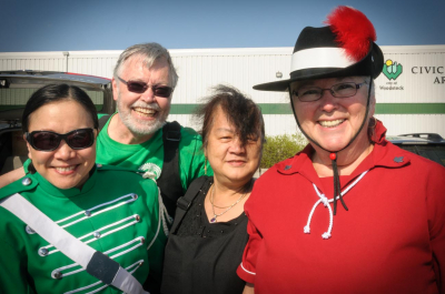 Lisa, Ken, Grace & someone from Scout House Alumni (Woodstock, 2014)
Photo by Eric McConachie
Keywords: 2014
