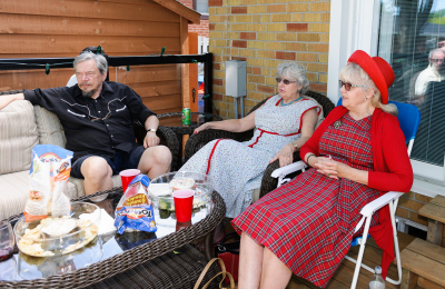 Bill, Judy and Jan, Post-parade BBQ (Highland Creek Parade, 2015)
Photo by David Johns
Keywords: 2015