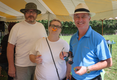 Jim and Heather Hyslop with Doug Roblin (End of Season BBQ, 2016)
Photo by David Johns
Keywords: 2016