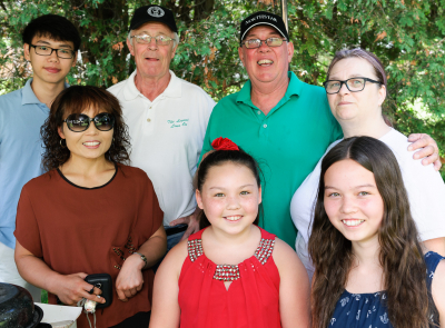 ?, Brian, Barry, Heather (back) with Soo, Lindsay and Laura (End of Season BBQ, 2016)
Photo by David Johns
Keywords: 2016