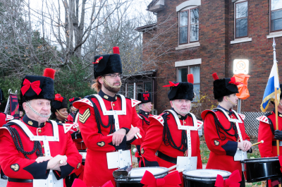 Gord O'Halloran (3rd from left) with Toronto Signals (Guelph Santa Claus parade, 2016)
Photo by Eric McConachie
Keywords: 2016