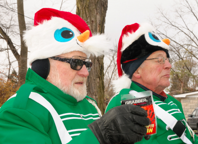 Barry and Brian, Optimists Alumni (Guelph Santa Claus parade, 2016)
Photo by Eric McConachie
Keywords: 2016