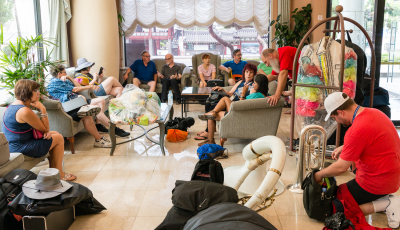 At our hotel, waiting for the bus (Aug 12, Jeju, 2017)
Photo by David Johns
Keywords: 2017