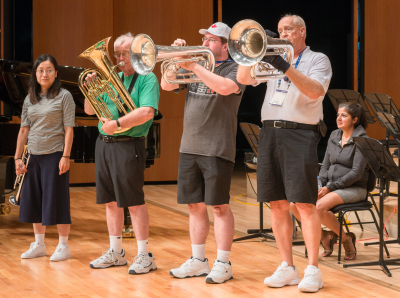 Kimiko, Brian, Matt, Mike and Salima at rehearsal (Jeju, South Korea, 2017)
Photograph by David Johns
Keywords: 2017