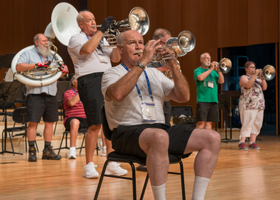 Optimists Alumni rehearsing for the afternoon show (August 13, Jeju, South Korea, 2017)
Photo by David Johns
Keywords: 2017