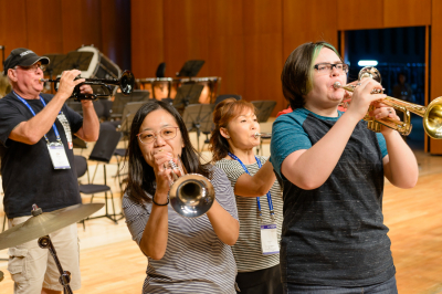 Optimists Alumni rehearsing for the afternoon show (August 13, Jeju, South Korea, 2017)
Photo by David Johns
Keywords: 2017