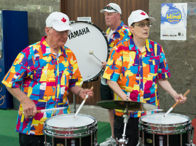 Lorne, Ric and Judy, Optimists Alumni performing inside the City Hall (Seongnam City Hall, South Korea, 2017)
Photo by David Johns
Keywords: 2017