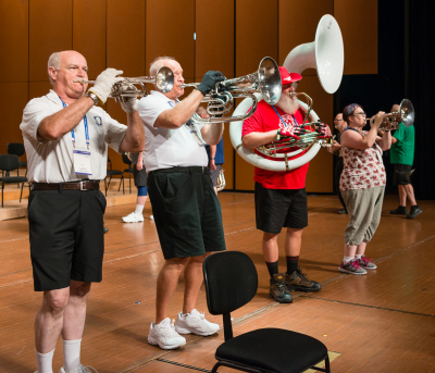 Rick, Mike, Keith and Heather, Optimists Alumni rehearsing (Jeju, South Korea, 2017)
Photo by David Johns
Keywords: 2017