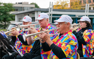 Bob, John, Rick, and Kirstine, Optimists Alumni  (Oktoberfest, 2017)
Photo by David Johns
Keywords: 2017