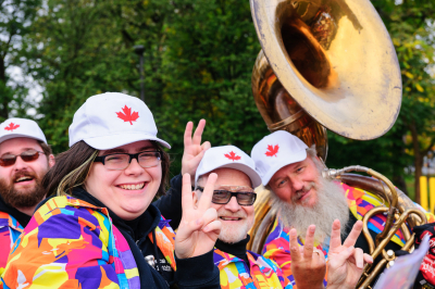 Matt, Kirstine, Barry and Keith, Optimists Alumni  (Oktoberfest, 2017)
Photo by David Johns
Keywords: 2017