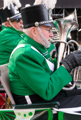 Mike Lang and Barry Bell, Optimists Alumni  (Toronto St Patrick's Day Parade, 2017)
Photo by Eric McConachie
Keywords: 2017