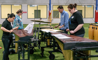 Some members of the percussion ensemble (Oktobercorps rehearsal, May 12, 2018)
Photo by Eric McConachie
Keywords: 2018