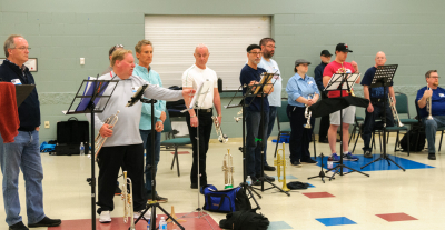 Some of the trumpets (Oktobercorps rehearsal, May 12, 2018)
Photo by Eric McConachie
Keywords: 2018