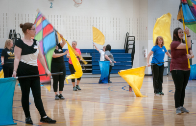 The flags practicing (Oktobercorps rehearsal, May 12, 2018)
Photo by Eric McConachie
Keywords: 2018