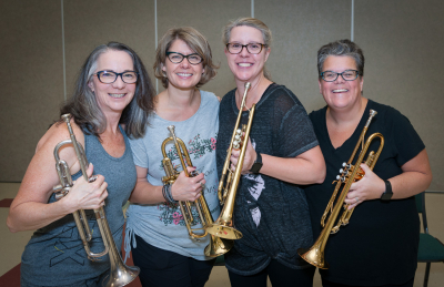 Four trumpets (Oktobercorps rehearsal, October 6, 2018)
Photo by David Johns
Keywords: 2018