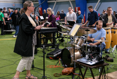 "The Pit" performing for everyone (Oktobercorps rehearsal, October 6, 2018) 
Photo by Eric McConachie
Keywords: 2018