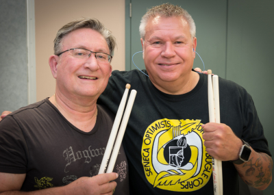 ? and Bob Moore, a couple of the snares (Oktobercorps rehearsal, Sept 9, 2018)
Photo by David Johns
Keywords: 2018