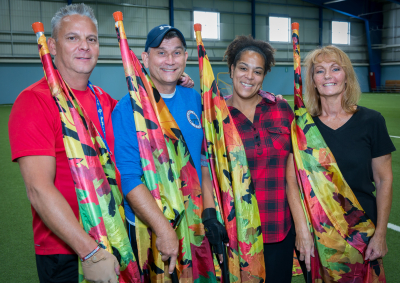 Dave Lockie (in blue) and some members of the Oktobercorps guard (Oktobercorps rehearsal, Sept 9, 2018)
Photo by David Johns
Keywords: 2018
