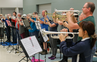 The trumpets (Oktobercorps rehearsal, Sept 9, 2018) 
Photo by David Johns
Keywords: 2018