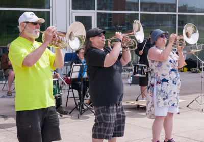 Bob, Judy (in back), Liz and Heather (Rehearsal, Kitchener, June 10, 2018) 
Photo by David Johns
Keywords: 2018