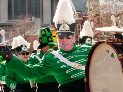 Ric Brown beating the drum, Optimists Alumni (Toronto, St Pat's Parade, 2018)
Photo by Eric McConachie
Keywords: 2018