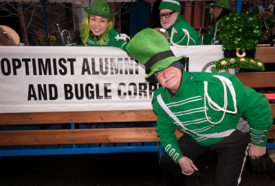Rick with Soo and Barry behind, Optimists Alumni (Toronto St Pat's Parade, 2019)
Photo by Eric McConachie
Keywords: 2019