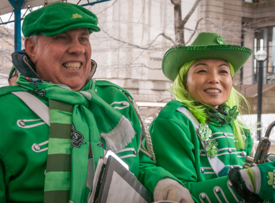 Barry Woods and Soo Lee, Optimists Alumni (Toronto St Pat's Parade, 2019)
Photo by Eric McConachie
Keywords: 2019