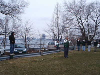 Rehearsing outside the Legion (March, 2004)
Keywords: 2004