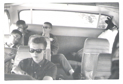 On the bus (Andy Henderson, Ken Nakagawa, Hector Roberts and Ted Shaw )
Photo submitted by Phil Hennings

