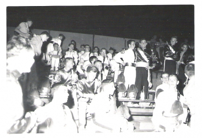 with members of "Del" in the stands
Photo submitted by Phil Hennings
