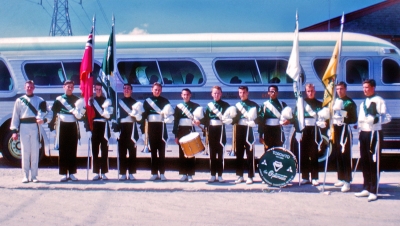Probably first recipients of 5-year rings (all of them were members of Opti-Corps and the Toronto Optimists) (1960)
Photo by Don Daber

Left-Right: Phil Hennings, Bob Owen, Ian Robertson, Bob Cook, Henry Beben, Harry Clark, Jim Patten, Ron Cook, Hector Roberts, Don Yeaman, Larry Cheevers, Mike Layton
Keywords: 1960