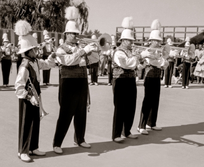 Dennis Roberts (soprano) with Rick Robida, Larry Galasso and Jack McMullen (G-Basses), Grantham Police Boys Band (Emancipation Day, Windsor, 1960)
Photo by Don Daber

